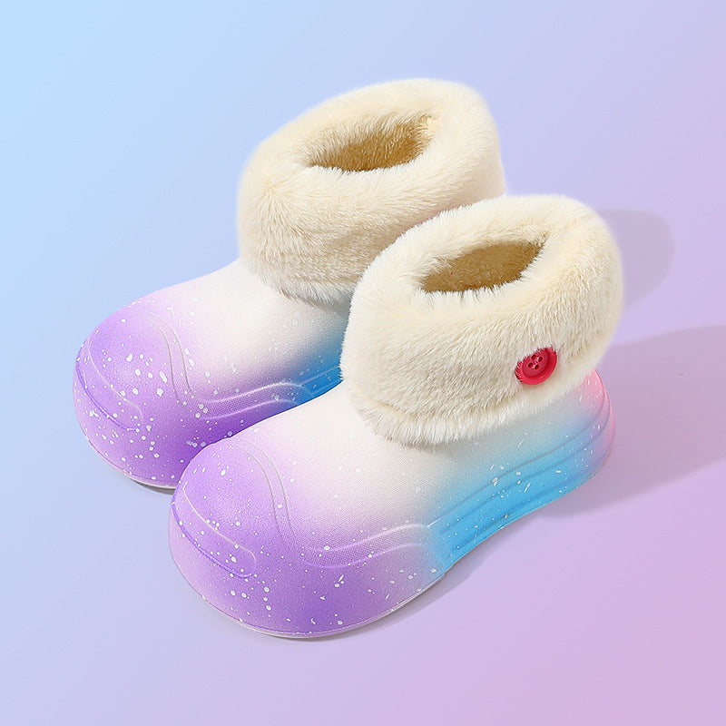 Wholesale Children's Plush Waterproof EVA Cotton Boots for Rainy Days